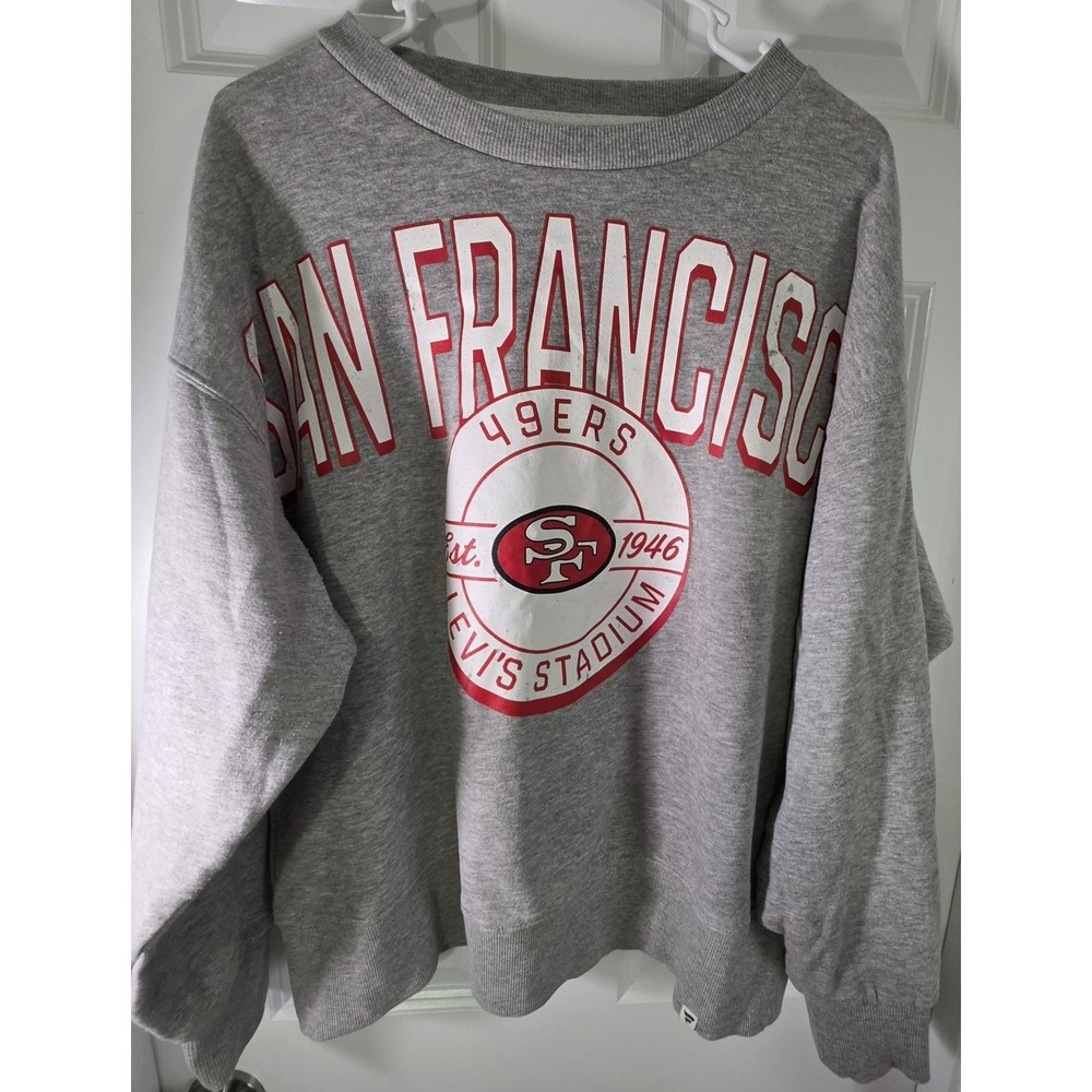 San Francisco 49ers Fanatics Womens L Gray Levi's Stadium Crewneck Sweatshirt - Picture 5 of 8